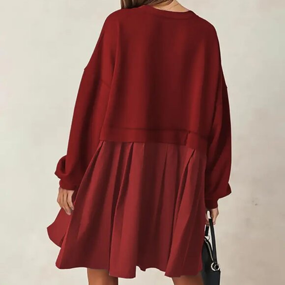 Crimson Smock Sweater Dress - Picture 3 of 4